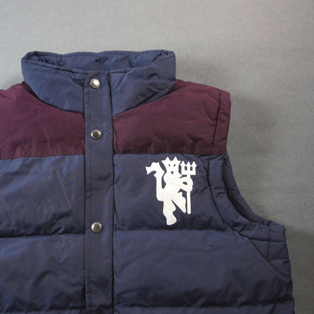 Manchester United Big Devil Logo Prep Football Men Puffer Vest L Premier League